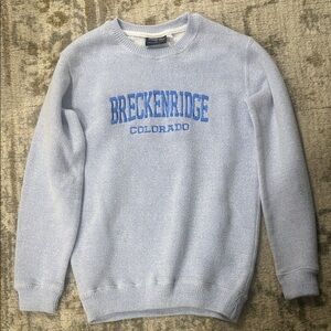 Breckenridge Colorado Women’s Light Blue Embroidered Crewneck Sweatshirt